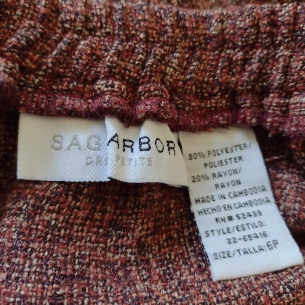 Sag Harbor Burgundy Shawl Collar Jacket and Skirt Set - Picture 6 of 6